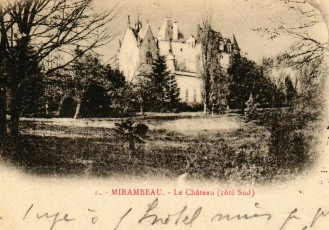 Early twentieth-century postcard of the château seen from the south across the park